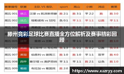 滕州竞彩足球比赛直播全方位解析及赛事精彩回顾