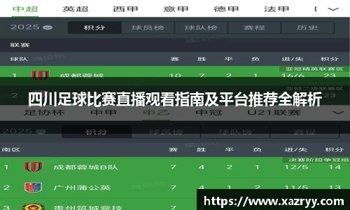 四川足球比赛直播观看指南及平台推荐全解析