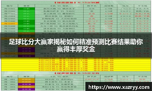 足球比分大赢家揭秘如何精准预测比赛结果助你赢得丰厚奖金